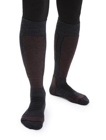 Jet Heather / Espresso Icebreaker Merino Ski+ Medium Over the Calf Women's Socks | AU 1420MQZA